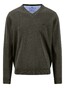 Fynch-Hatton V-Neck Solid Color Superfine 3-Ply Cotton Trui Cypress