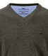 Fynch-Hatton V-Neck Solid Color Superfine 3-Ply Cotton Trui Cypress