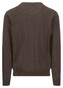 Fynch-Hatton V-Neck Solid Color Superfine 3-Ply Cotton Trui Dark Chocolate