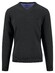 Fynch-Hatton V-Neck Solid Color Superfine 3-Ply Cotton Trui Zwart