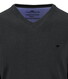 Fynch-Hatton V-Neck Solid Color Superfine 3-Ply Cotton Trui Zwart