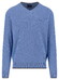 Fynch-Hatton V-Neck Superfine Cotton Subtle Texture Trui Crystal Blue