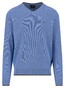 Fynch-Hatton V-Neck Superfine Cotton Subtle Texture Trui Crystal Blue