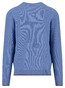 Fynch-Hatton V-Neck Superfine Cotton Subtle Texture Trui Crystal Blue