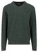 Fynch-Hatton V-Neck Superfine Cotton Subtle Texture Trui Dark Ivy