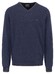 Fynch-Hatton V-Neck Superfine Cotton Subtle Texture Trui Navy