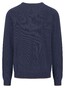 Fynch-Hatton V-Neck Superfine Cotton Subtle Texture Trui Navy