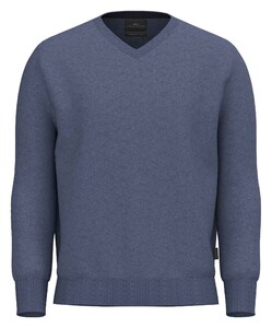 Fynch-Hatton V-Neck Uni Color Cashmere Pullover Cloud Blue