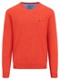 Fynch-Hatton V-Neck Uni Color Superfine Cotton Knit Trui Poppy Red