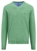 Fynch-Hatton V-Neck Uni Color Superfine Cotton Knit Trui Turf Green