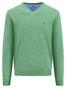 Fynch-Hatton V-Neck Uni Color Superfine Cotton Knit Trui Turf Green