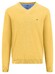 Fynch-Hatton V-Neck Uni Color Superfine Cotton Knit Trui Vivid Yellow