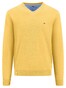 Fynch-Hatton V-Neck Uni Color Superfine Cotton Knit Trui Vivid Yellow
