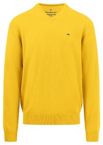 Fynch-Hatton V-Neck Uni Superfine Cotton Pullover Pineapple