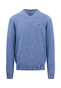 Fynch-Hatton V-Neck Uni Superfine Cotton Trui Crystal Blue