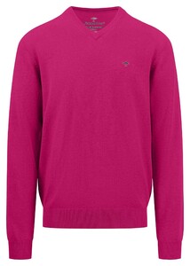Fynch-Hatton V-Neck Uni Superfine Cotton Trui Malaga