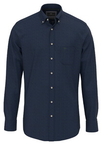 Fynch-Hatton V Shape Structure Pattern Overhemd Dark Ivy