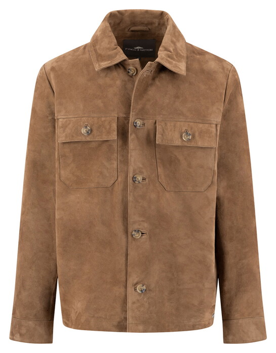 Fynch-Hatton Velours Overshirt Button Closure Jack Elephant Grey