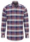 Fynch-Hatton Washed Oxford Allover Check Overhemd Berry-Dark Blue