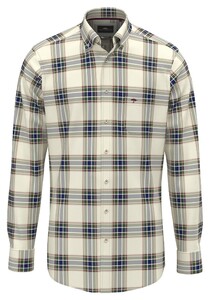 Fynch-Hatton Washed Oxford Check Button-Down Shirt Dark Leaf