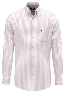 Fynch-Hatton Washed Oxford Check Button-Down Shirt Magnolia