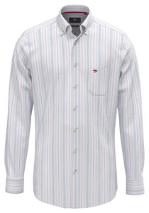 Fynch-Hatton Washed Oxford Multi Stripe Button-Down Overhemd New Breeze