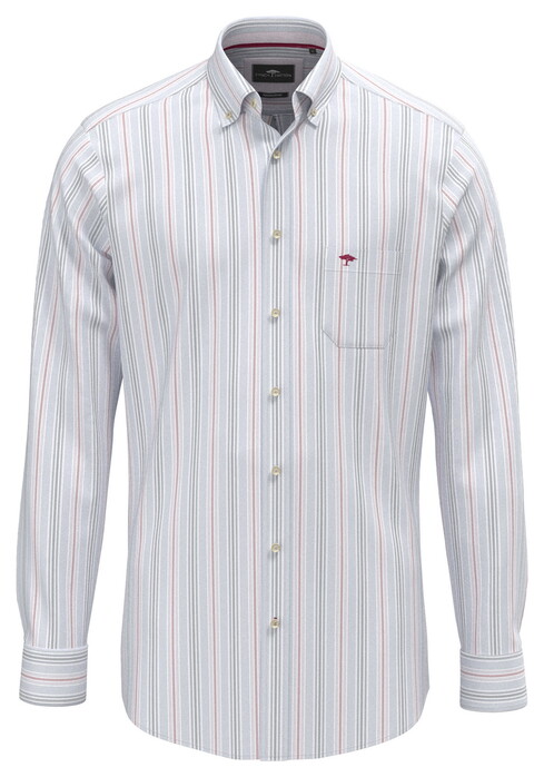 Fynch-Hatton Washed Oxford Multi Stripe Button-Down Overhemd New Breeze