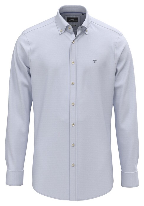 Fynch-Hatton Washed Oxford Solid Color Kent Collar Overhemd Crystal Blue
