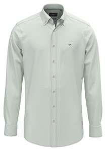 Fynch-Hatton Washed Oxford Solid Color Kent Collar Overhemd Fern