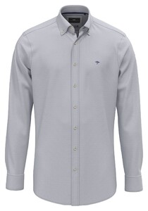 Fynch-Hatton Washed Oxford Solid Color Kent Collar Overhemd Misty Blue