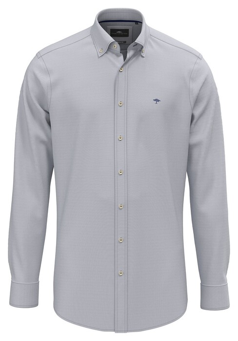 Fynch-Hatton Washed Oxford Solid Color Kent Collar Overhemd Misty Blue