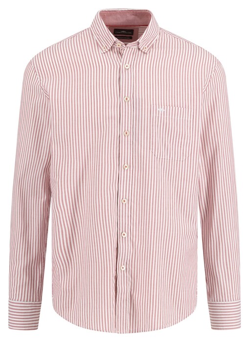 Fynch-Hatton Washed Oxford Stripes Button-Down Overhemd Berry