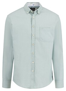 Fynch-Hatton Washed Oxford Uni Color Button-Down Overhemd Fern