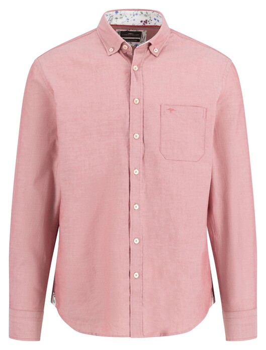 Fynch-Hatton Washed Oxford Uni Color Button-Down Shirt Berry