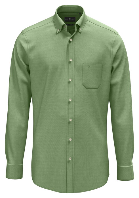 Fynch-Hatton Washed Solid Color Oxford Button-Down Overhemd Avocado