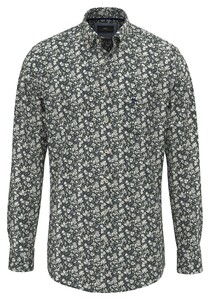 Fynch-Hatton Winter Flower Button-Down Overhemd Dark Ivy