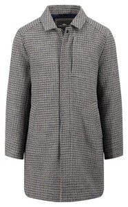 Fynch-Hatton Wool Carcoat Check Pied-de-Poule Pattern Jas Beige
