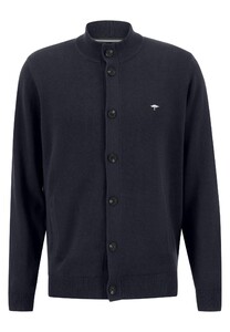 Fynch-Hatton Wool Cotton Cardigan Buttons Vest Navy