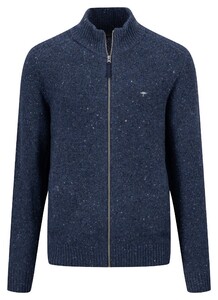 Fynch-Hatton Zip Cardigan Donegal Vest Navy
