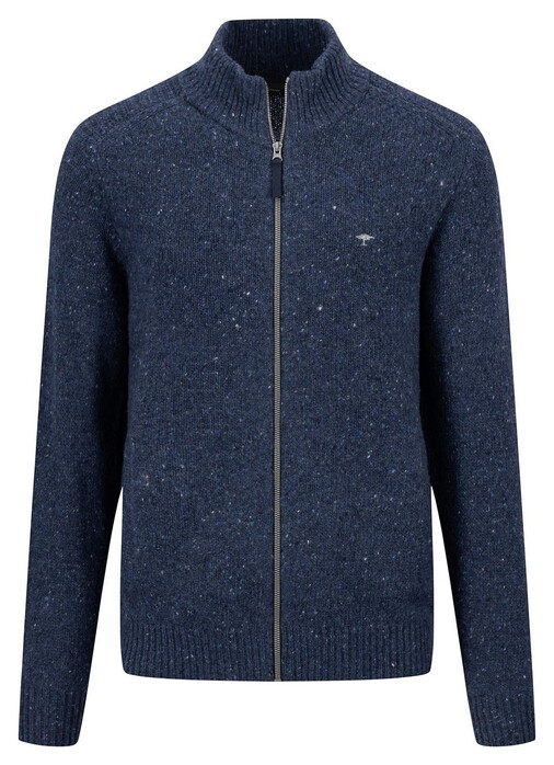 Fynch-Hatton Zip Cardigan Donegal Vest Navy