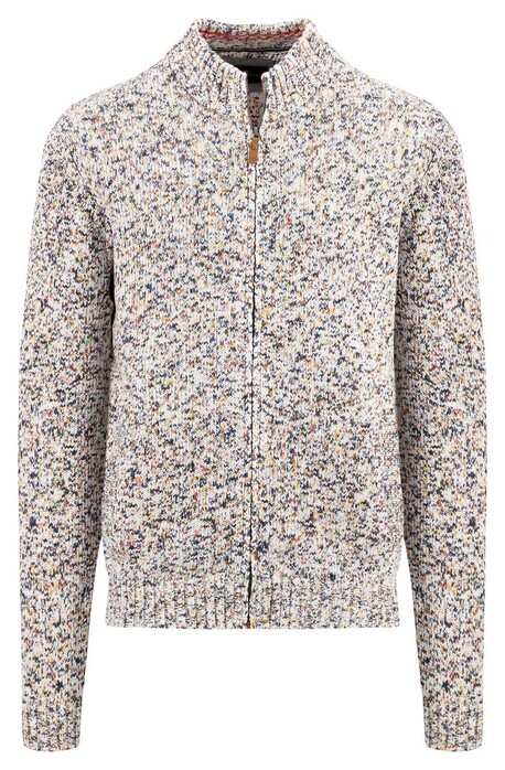 Fynch-Hatton Zip Cardigan Multicolor Vest Poppy Red-Multi