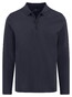 Fynch-Hatton Zip Collar Long Sleeve Interlock Cotton Polo Navy