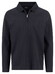 Fynch-Hatton Zip Collar Long Sleeve Interlock Cotton Polo Zwart