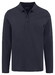 Fynch-Hatton Zip Collar Long Sleeve Interlock Cotton Poloshirt Navy