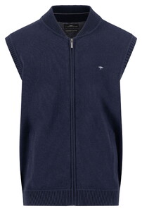 Fynch-Hatton Zip College Supersoft Cotton Vest Navy