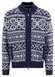 Fynch-Hatton Zip Stand-Up Cardigan Big Jacquard Vest Navy