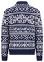 Fynch-Hatton Zip Stand-Up Cardigan Big Jacquard Vest Navy