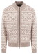 Fynch-Hatton Zip Stand-Up Cardigan Big Jacquard Vest Taupe