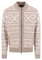 Fynch-Hatton Zip Stand-Up Cardigan Big Jacquard Vest Taupe