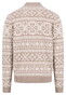Fynch-Hatton Zip Stand-Up Cardigan Big Jacquard Vest Taupe